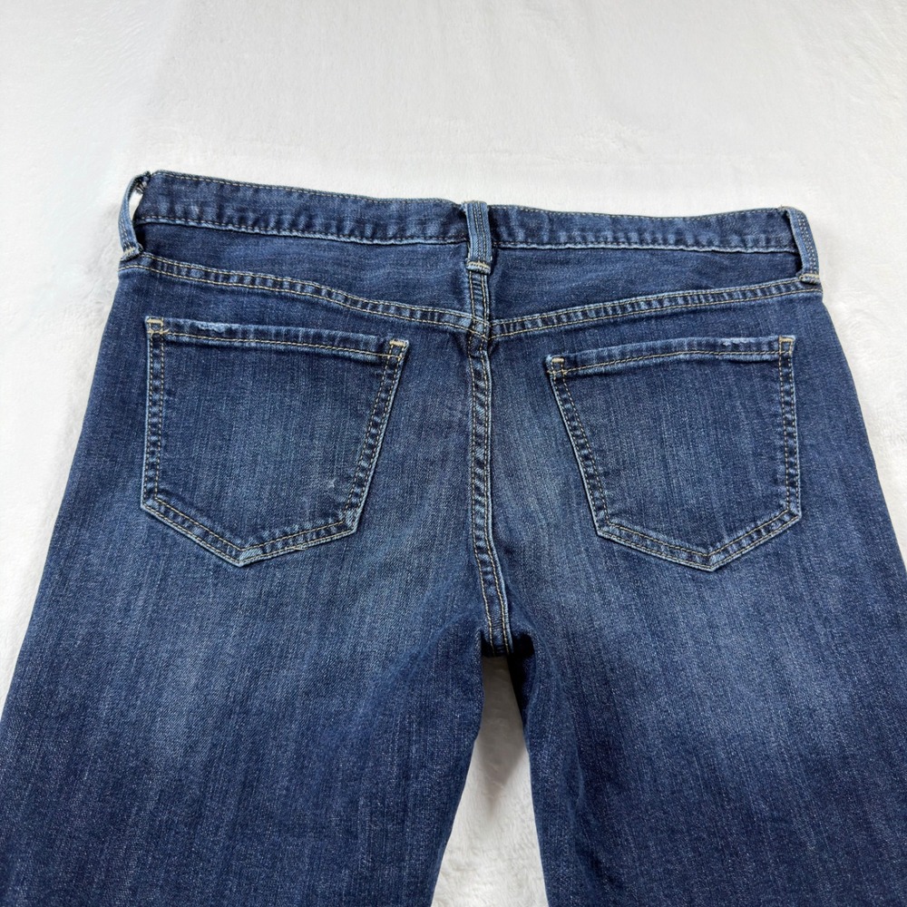 Mossimo Boyfriend Denim Shorts Womens 8 Dark Wash Blue Excellent Raw Hem Stretch - Picture 7 of 11